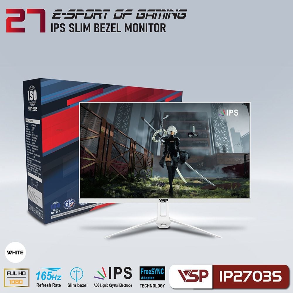 Màn Hình VSP 27inch IPS Tràn Viền 165HZ GAMING ( IP2703S ) - White