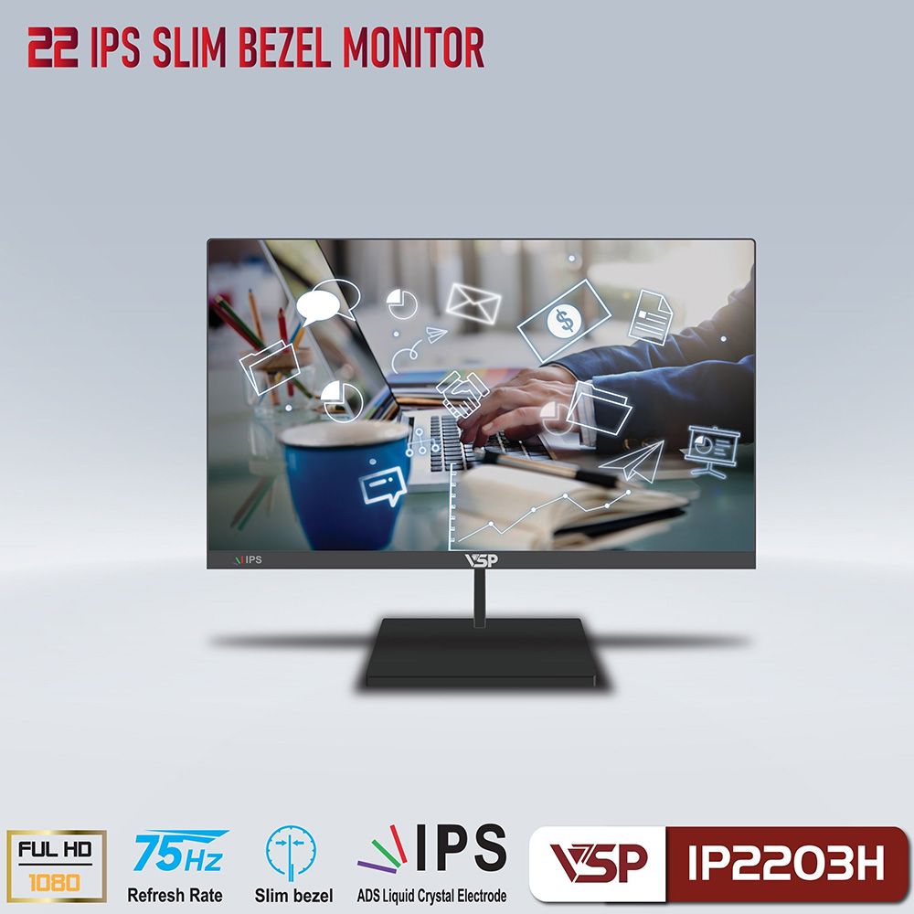 Màn Hình VSP 22inch 75Hz IPS IP2203H - BLACK