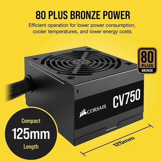 Nguồn PSU Corsair CV750 750w 80plus Bronze - ( CP-9020237-NA )