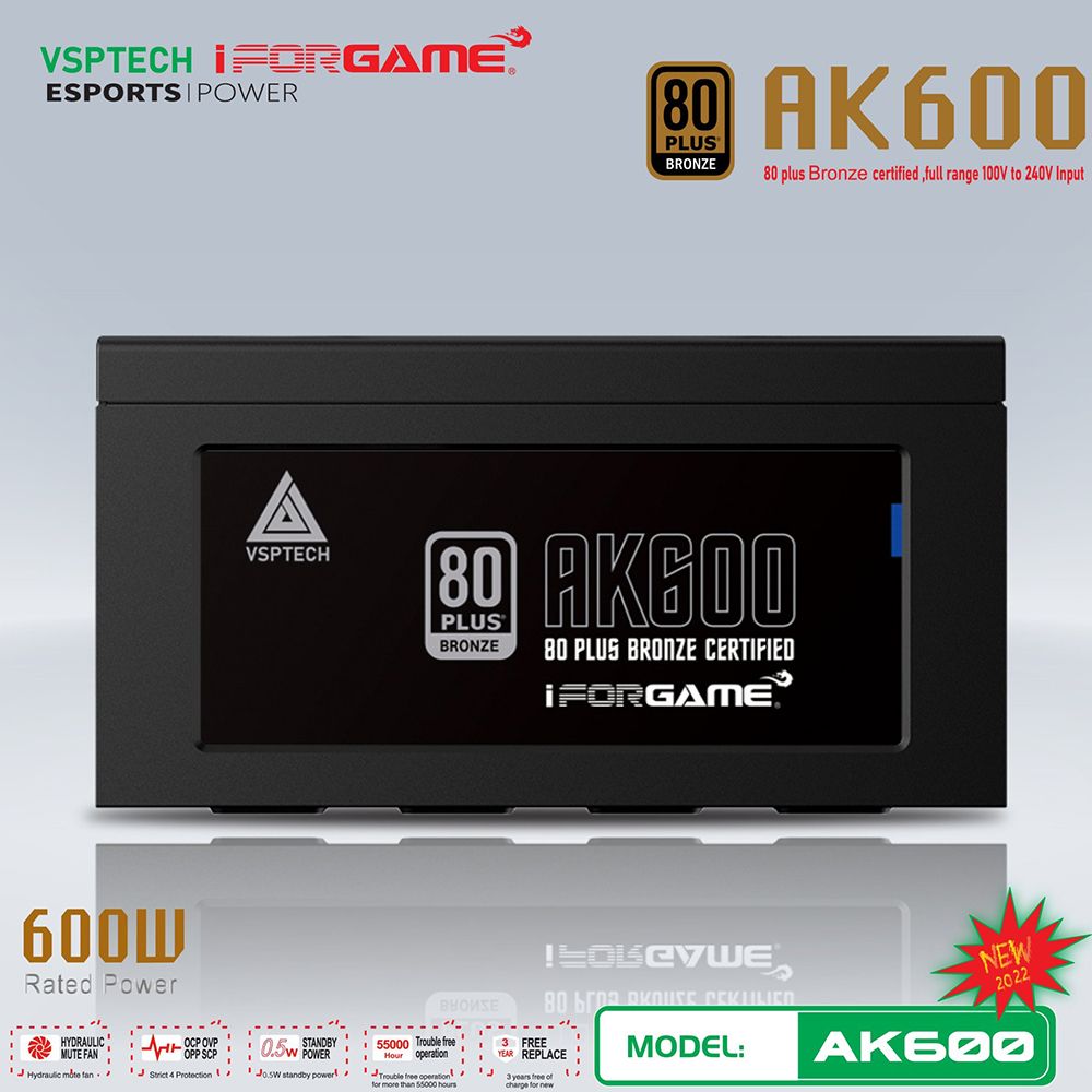 Nguồn PSU VSP AK600 600W 80PLUS BRONZE ( SP05-AK6000128 )