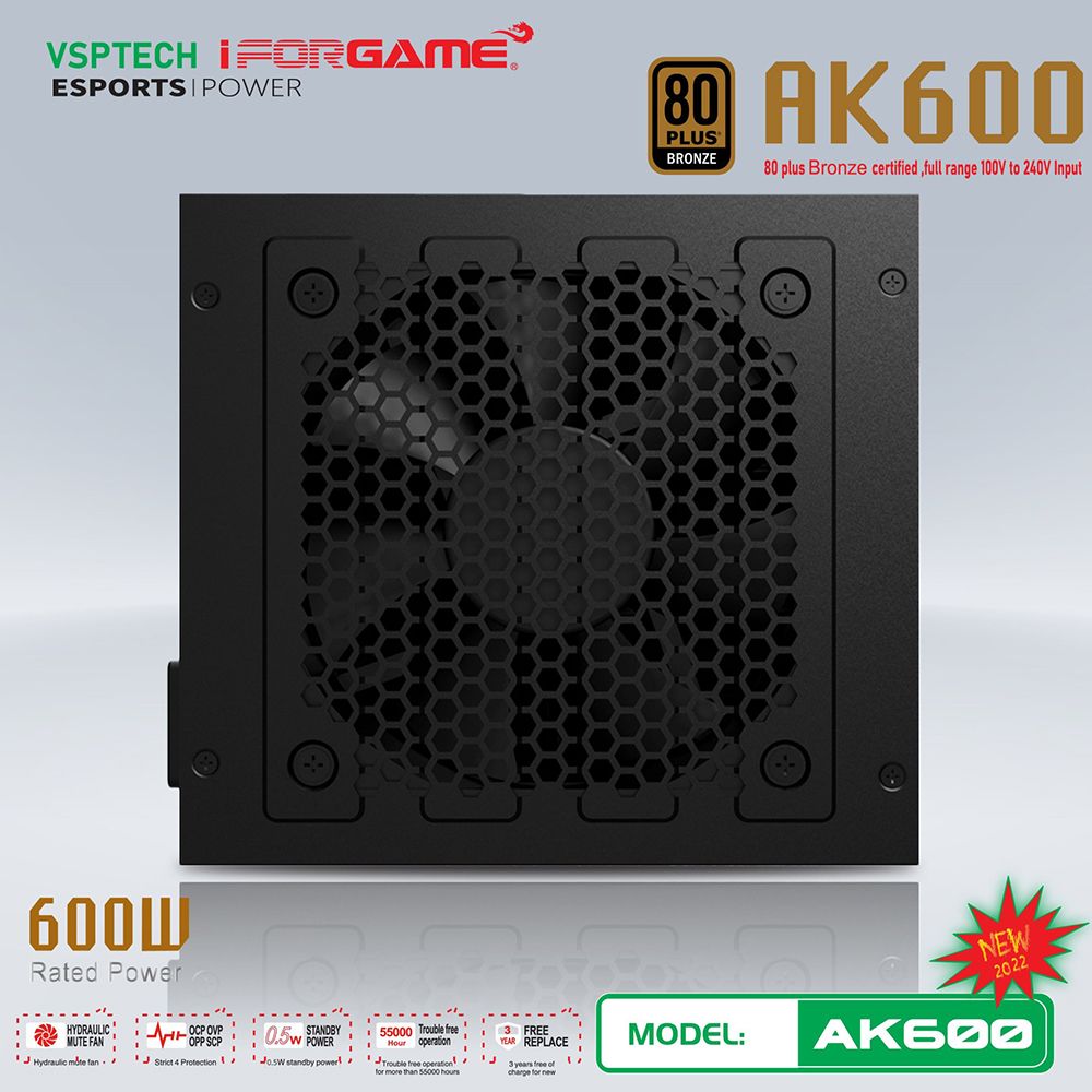 Nguồn PSU VSP AK600 600W 80PLUS BRONZE ( SP05-AK6000128 )