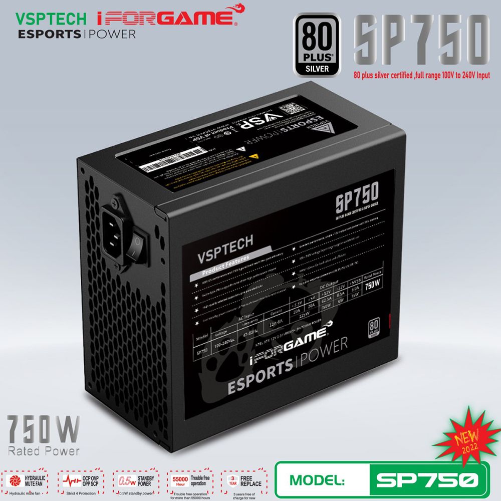 Nguồn PSU VSPSP750 750W 80PLUS SILVER ( SP05-SP7500128 )