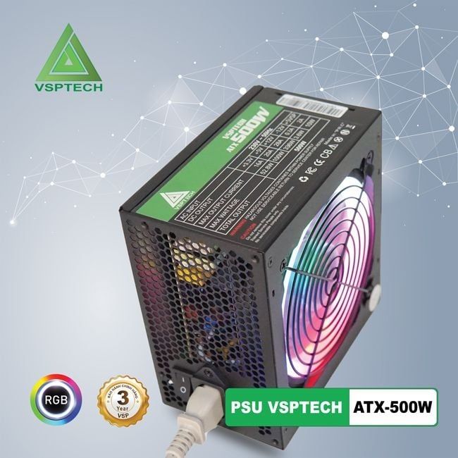 NGUỒN PSU VSPTECH 500W PLUS ( CÓ LED )