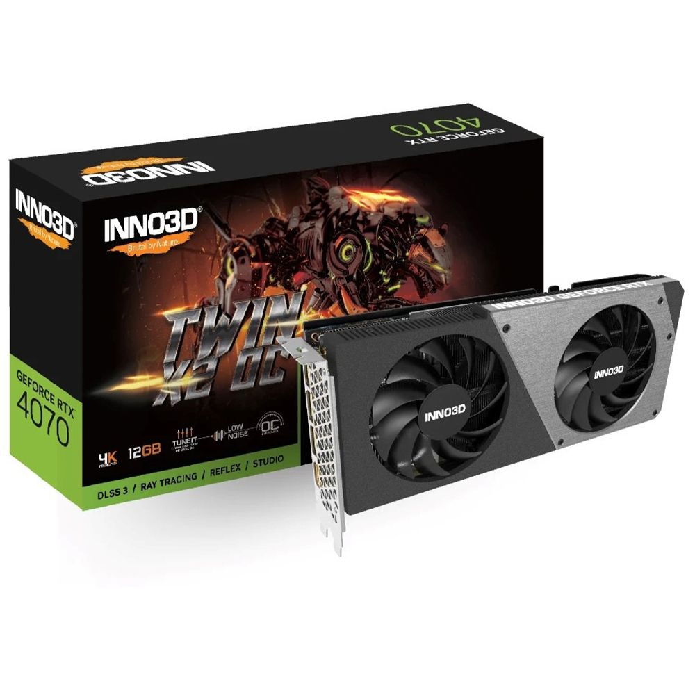 VGA Inno3D Geforce RTX 4070 TWIN 12GB X2 OC DDR6X 2Fan( N40702-126XX-185252N)