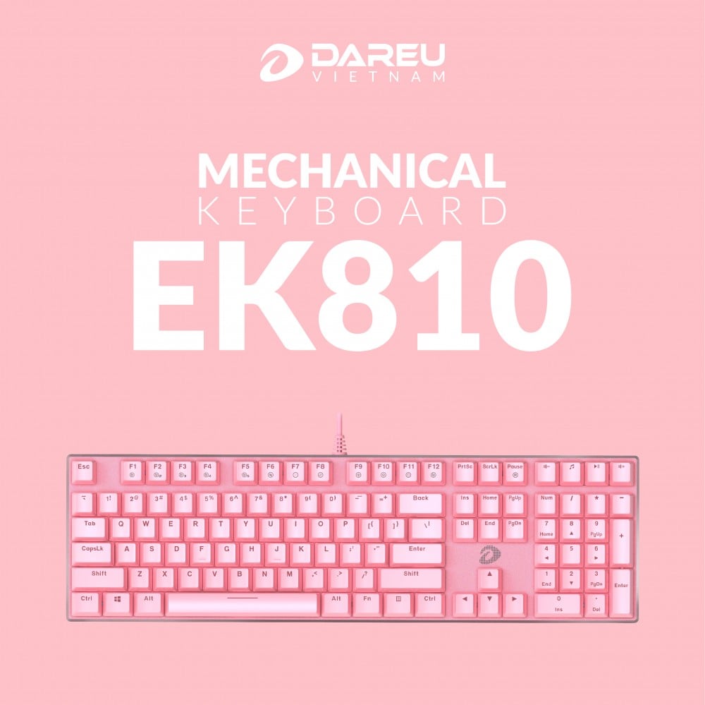 Phím Cơ Gaming Dareu EK810 Pink