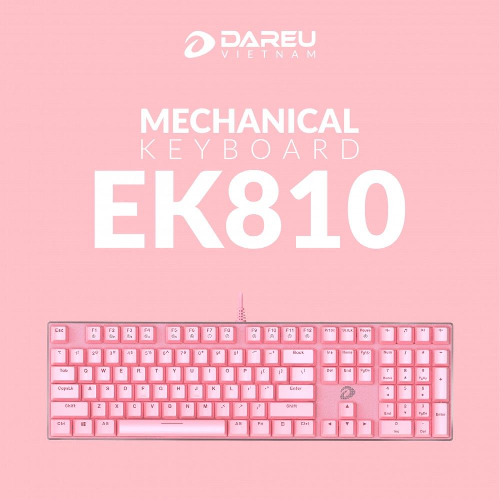  Bàn phím cơ Gaming Dareu EK810 Queen Pink 