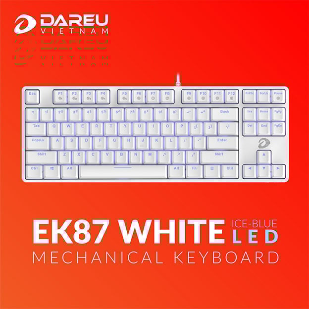 Phím cơ Gaming DAREU EK87 WHITE