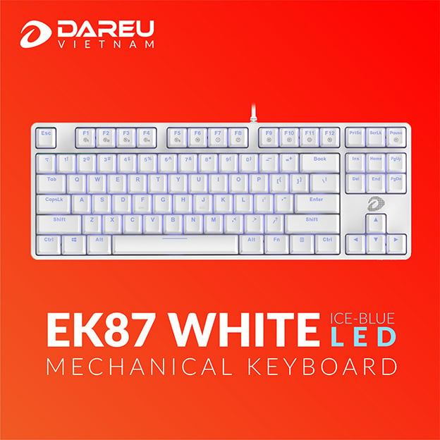 Bàn phím cơ Gaming DAREU EK87 WHITE