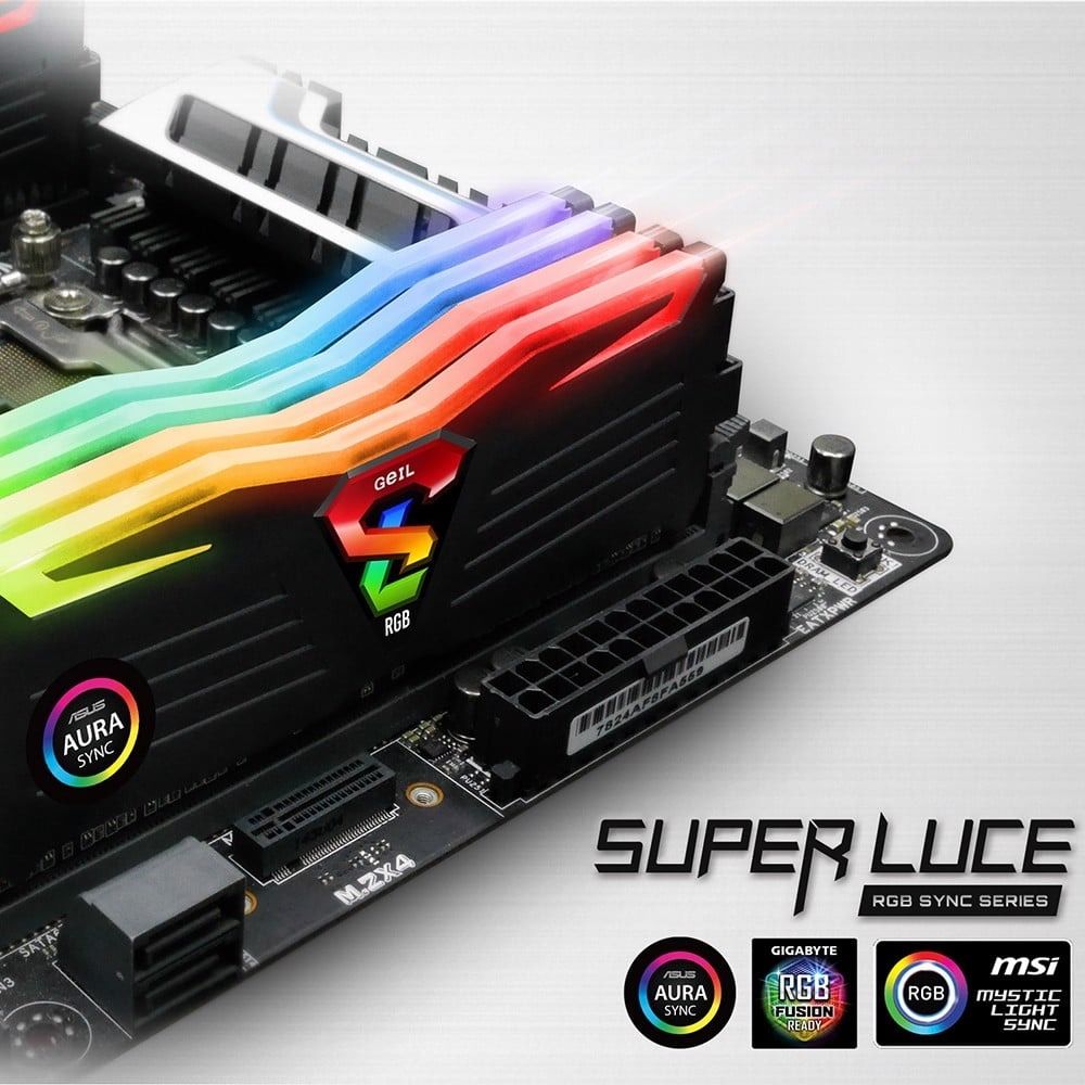 Ram GEIL Super Luce BLACK 16GB DDR4 3200MHz Tản Nhiệt