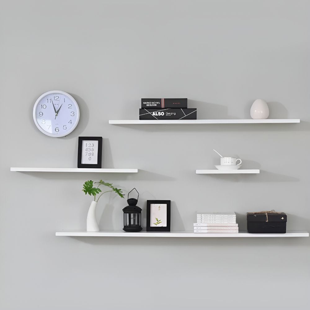 Kệ gỗ treo tường trang trí 40cm Decor Trắng