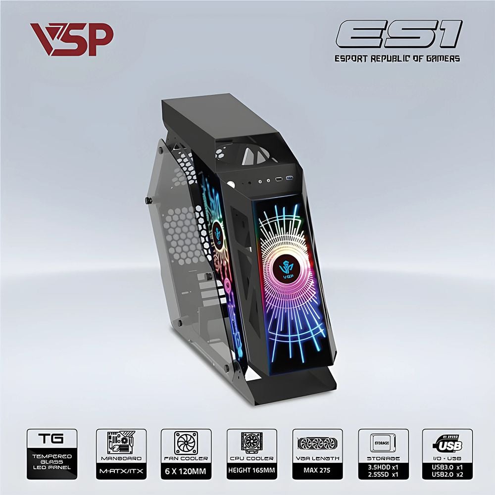 Case Gaming ES1 ROG BLACK RGB