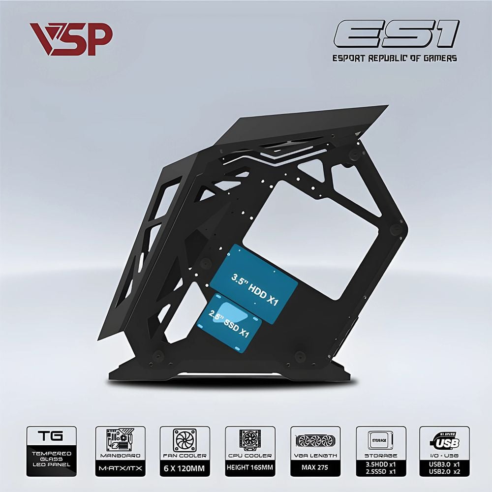 Case Gaming ES1 ROG BLACK RGB
