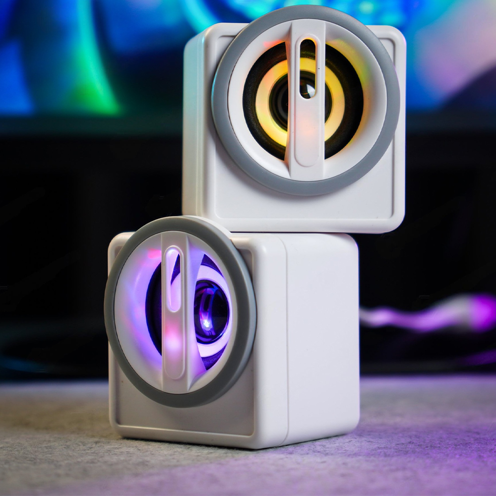 Loa vi tính K1 MINI LED RGB Trắng