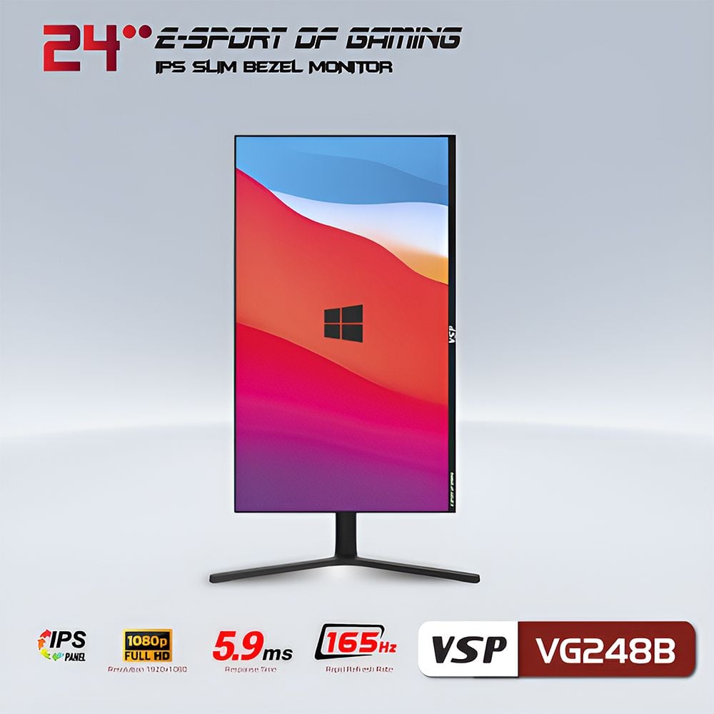 Màn hình VSP VG248B 24inch 165Hz IPS (Xoay 90) - Black