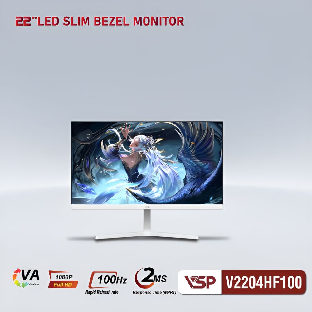 Màn hình VSP V2204H 22inch Full HD VA 100Hz phẳng Trắng