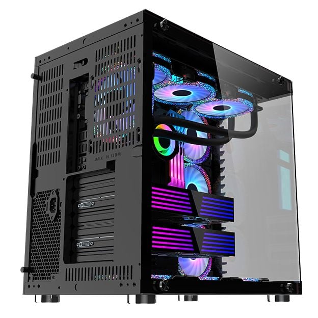 Case mik LV07 Black Gaming NEW LED RGB