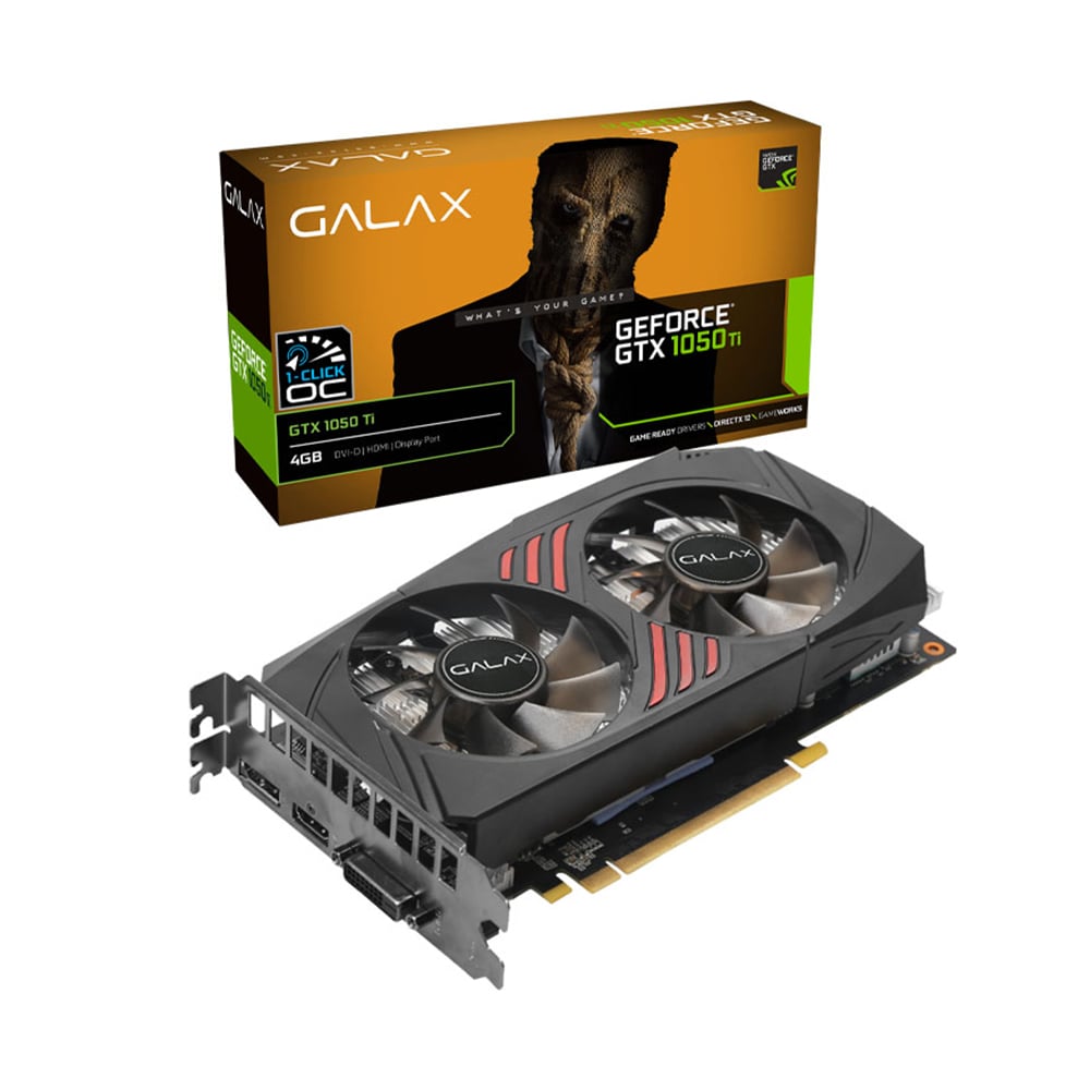 VGA Galax GTX 1050Ti 4G GDDR5 128Bit (1-Click OC) - ( 50IQH8DSQ31C )