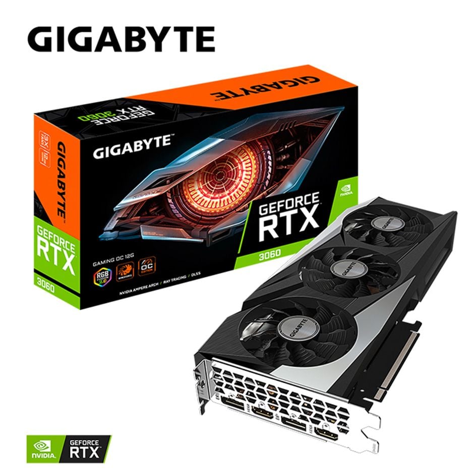  VGA GIGABYTE RTX 3060 GAMING OC 12G 3 FAN V2 (GV-N3060GAMING OC-12GD) 