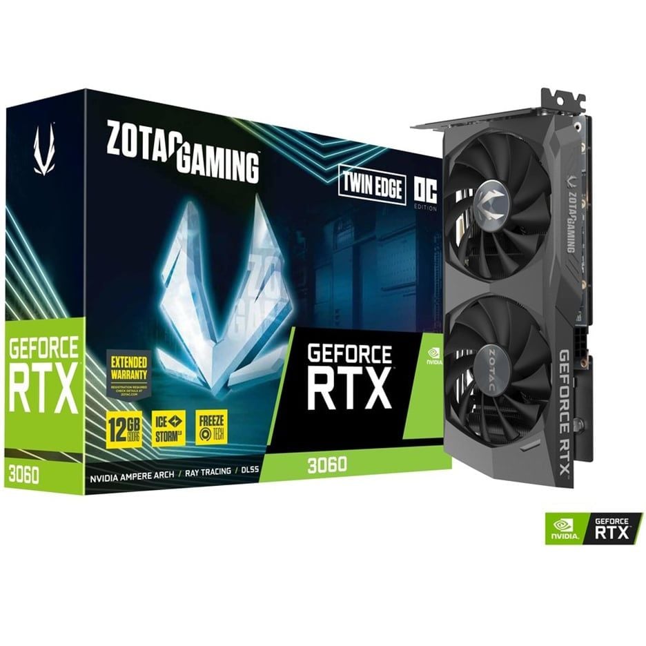 VGA RTX ZOTAC GAMING 3060 Twin Edge 12gb DDR6 192Bit ( ZT-A30600E-10M)