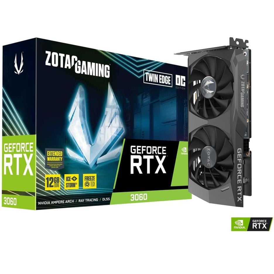  VGA RTX ZOTAC GAMING 3060 Twin Edge 12gb DDR6 192Bit ( ZT-A30600E-10M) 