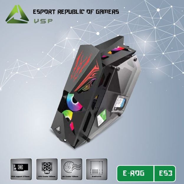 VỎ CASE ES3 GAMING ( CÓ SẴN ỐP LED + 5 FAN LED )