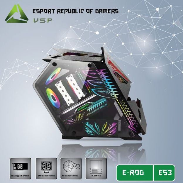 VỎ CASE ES3 GAMING ( CÓ SẴN ỐP LED + 5 FAN LED )