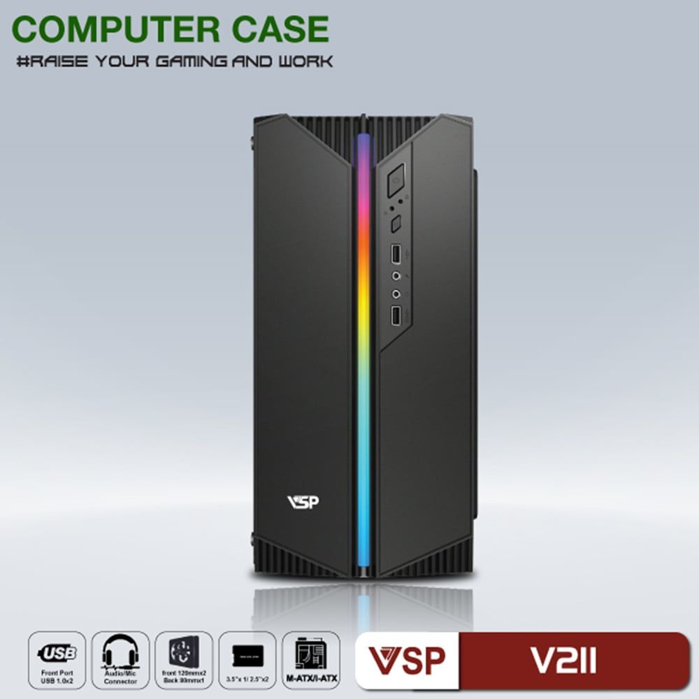 Case VSP V211 Có Led RGB (mATX)