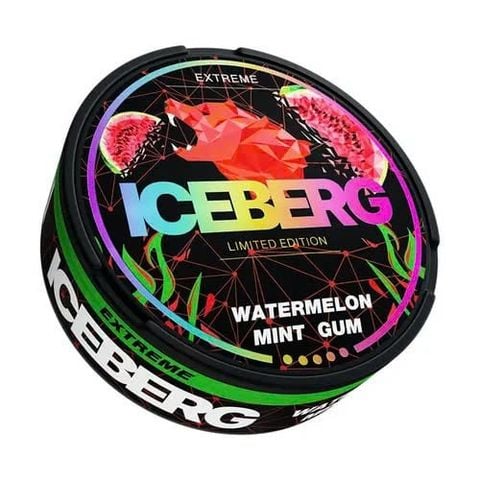  ICEBERG Watermelon Mint Gum ( Kẹo Gum Dưa Hấu Bạc Hà ) Slim Max Strong 35mg 