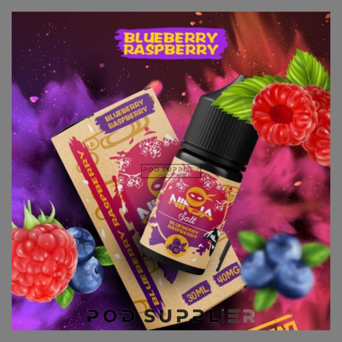  Blueberry Raspberry ( Việt Quất Mâm Xôi Lạnh ) By Ninja Saltnic 30ML 
