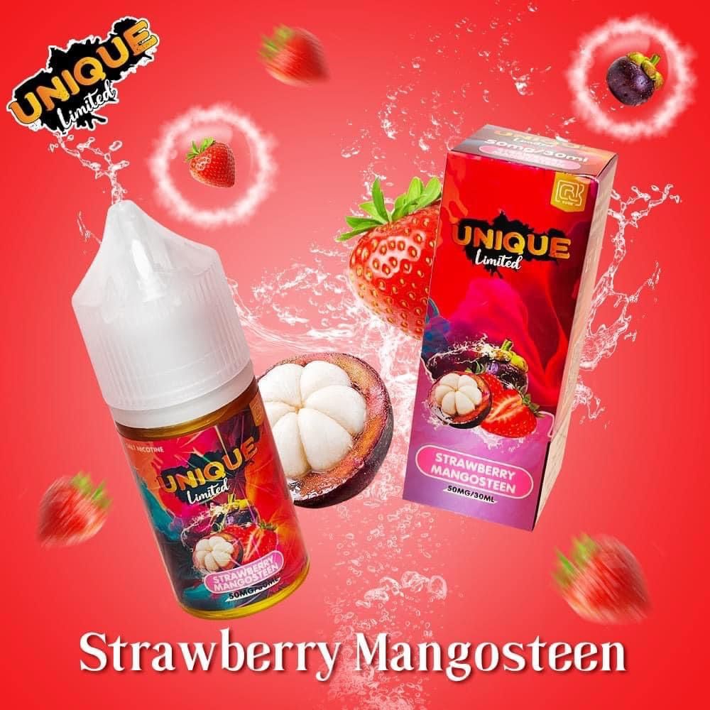  Strawberry Mangosteen ( Dâu Măng Cụt Lạnh ) By Unique Limited  Salt Nic 30ML 