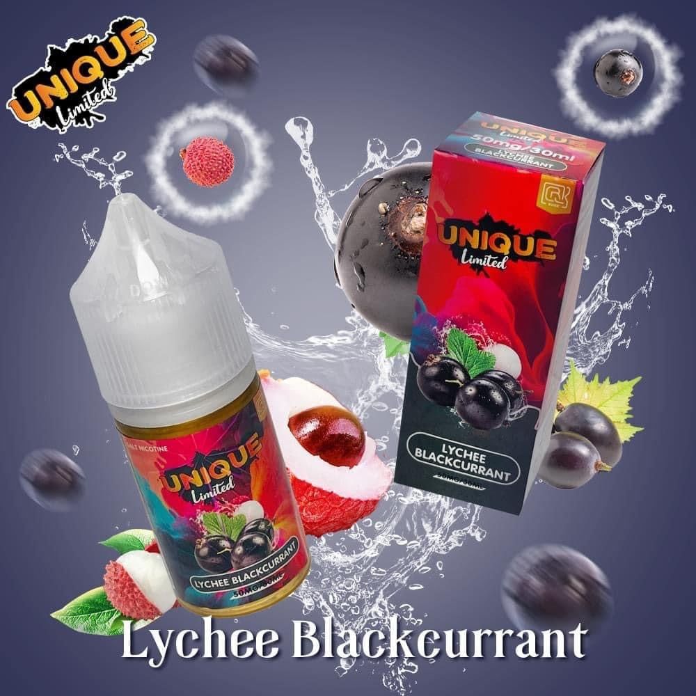  Lychee Blackcurrant ( Vải Lý Chua Đen Lạnh ) By Unique Limited  Salt Nic 30ML 