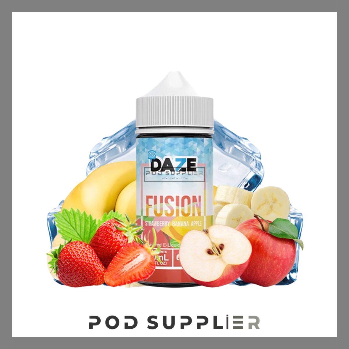  Strawberry Banana Apple Iced ( Táo Dâu Chuối Lạnh ) By 7 Daze Fusion Freebase 100ML 