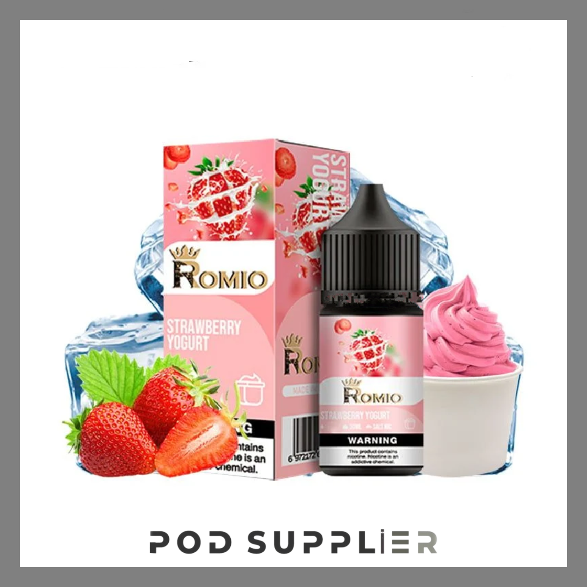  Strawberry Yogurt ( Sữa Chua Dâu Lạnh ) By Romio King Ice Salt Nic 30ML 