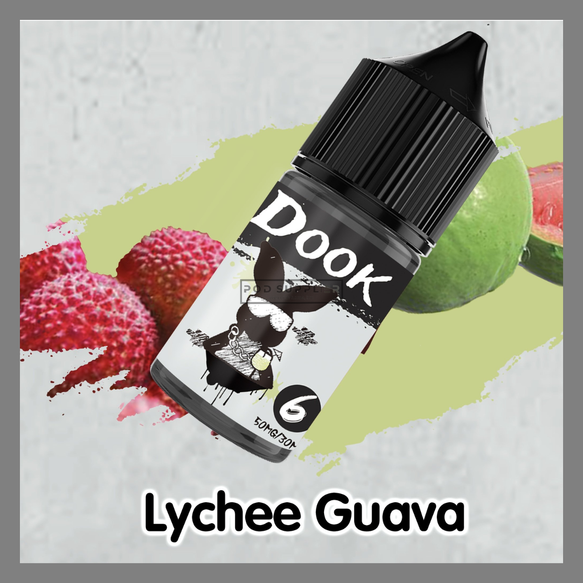  No.6 Lychee Guava ( Vải Ổi Lạnh ) By Dook E-Juice Saltnic 30ML 