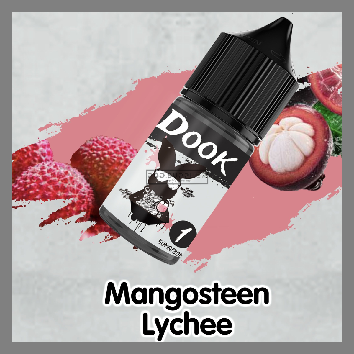 No.1 Mangosteen Lychee ( Vải Măng Cụt Lạnh ) By Dook E-Juice Saltnic 30ML 