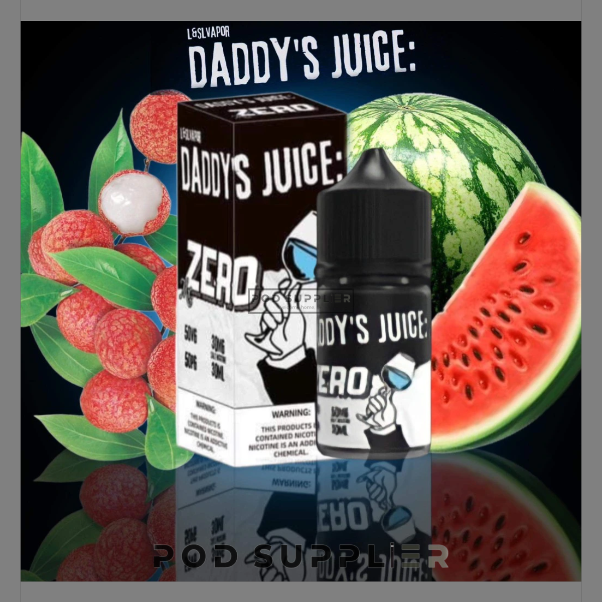  No.0 Lychee Waterlemon ( Dưa Hấu Vải Lạnh ) By Daddy's Juice Salt Nic 30ML 