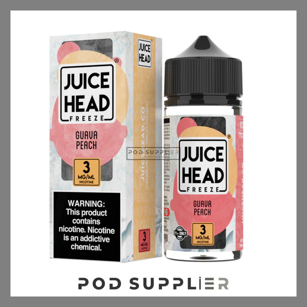  Guava Peach ( Ổi Đào Lạnh ) By Juice Head Extra Freeze Freebase 100ML 