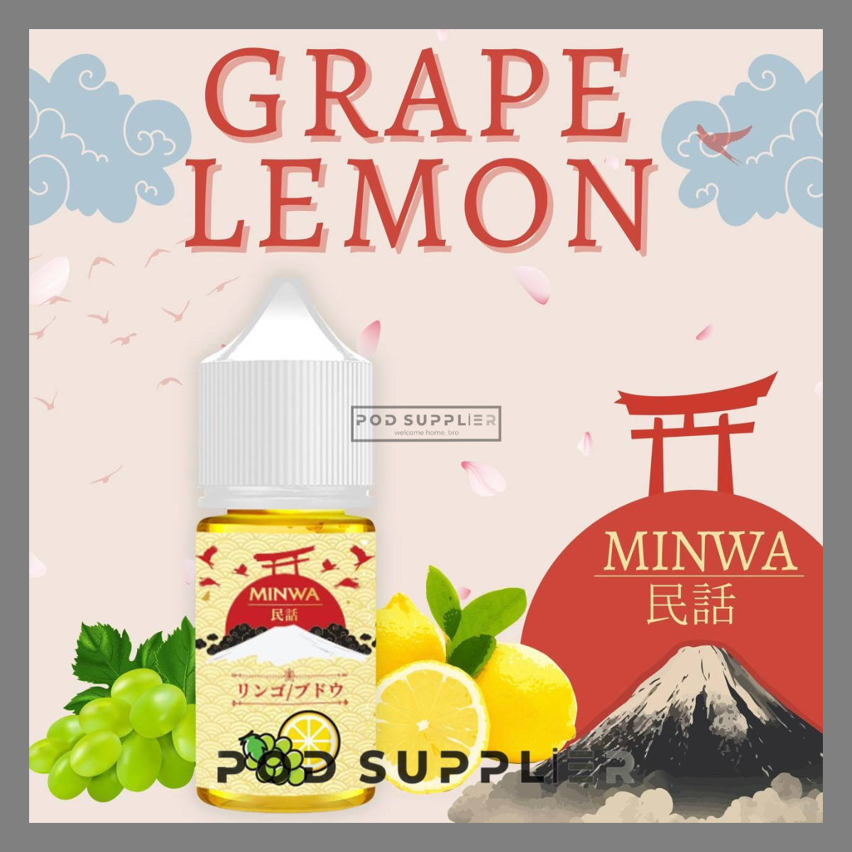  Grape Lemon ( Chanh Nho Lạnh ) By Minwa Juice Salt Nic 30ML 