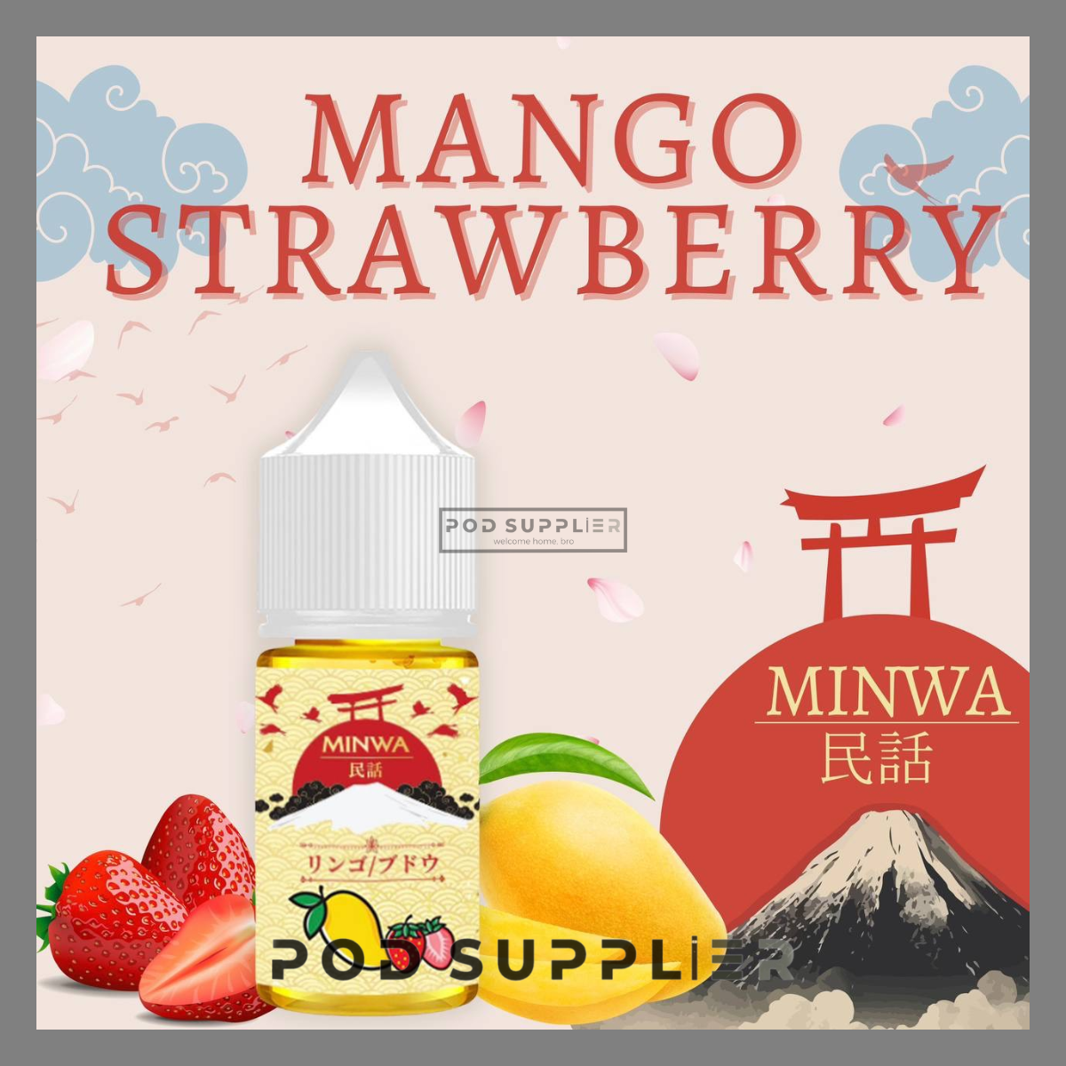  Mango Strawberry ( Xoài Dâu Lạnh ) By Minwa Juice Salt Nic 30ML 