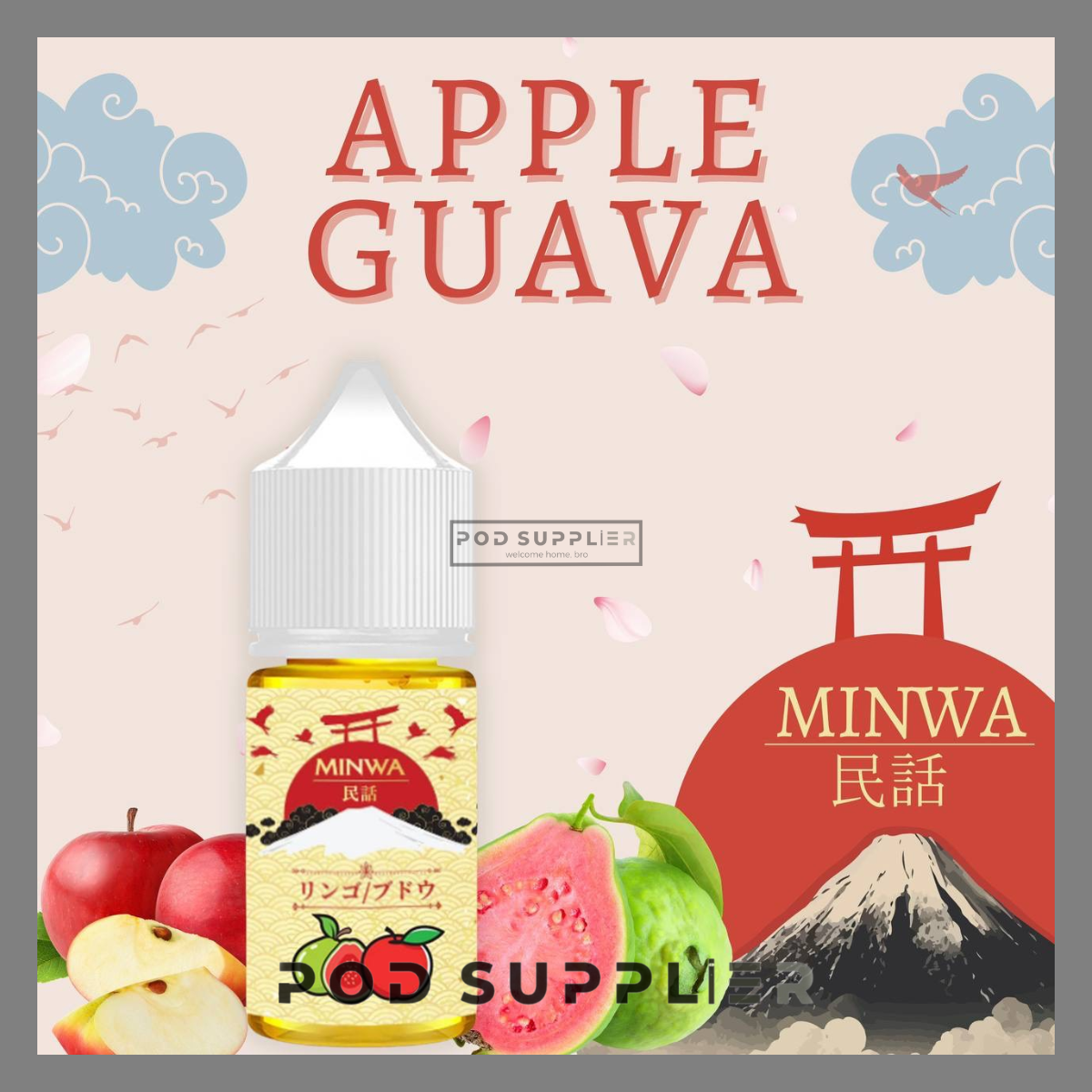  Apple Guava ( Táo Ổi Lạnh ) By Minwa Juice Salt Nic 30ML 