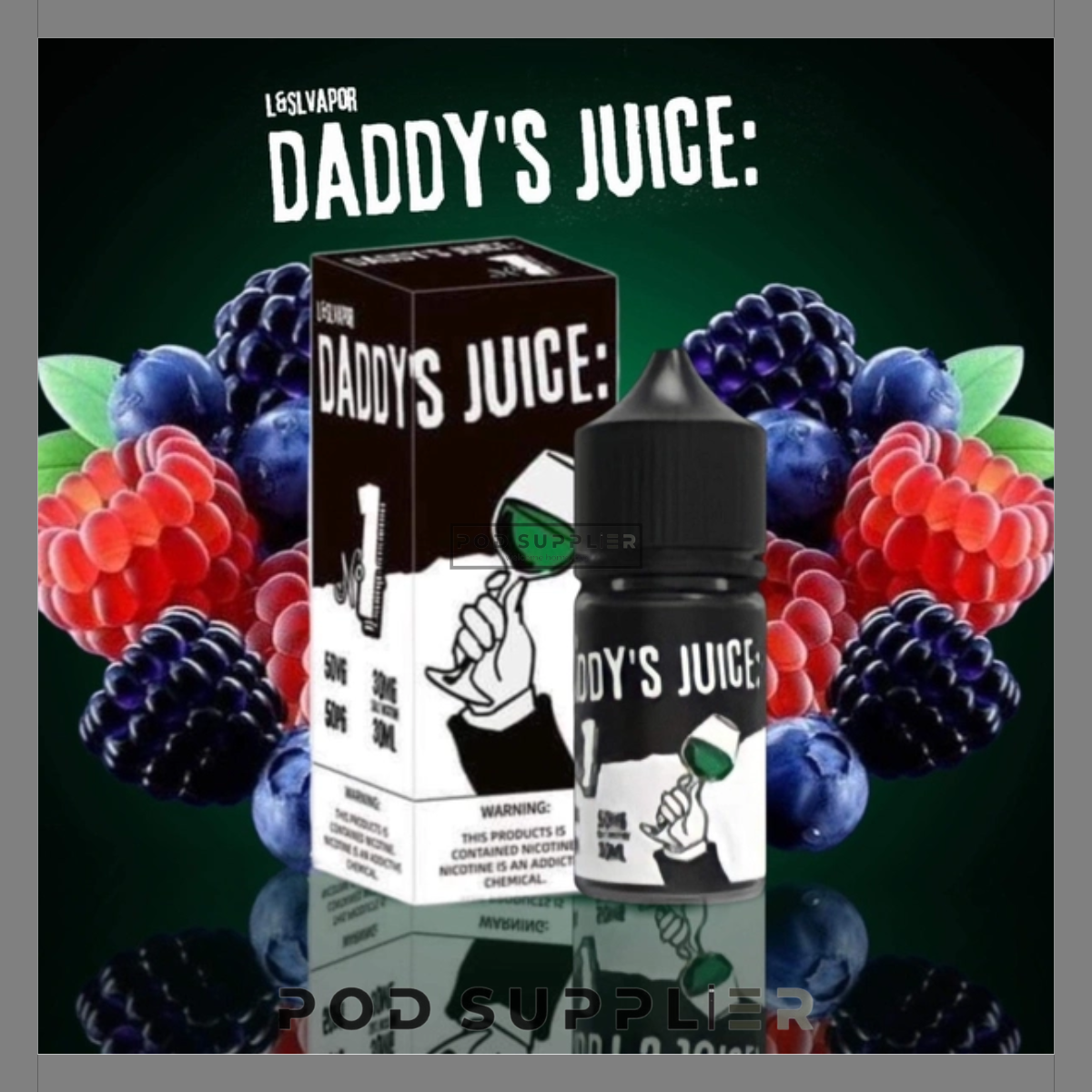  No.1 Blueberry Raspberry ( Việt Quất Mâm Xôi ) By Daddy's Juice Salt Nic 30ML 