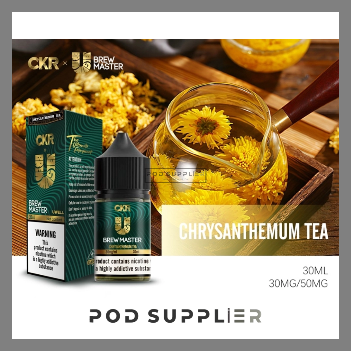  Chrysanthemum Tea ( Trà Hoa Cúc Lạnh ) By Uwell Brew Master Salt Nic 30ML 