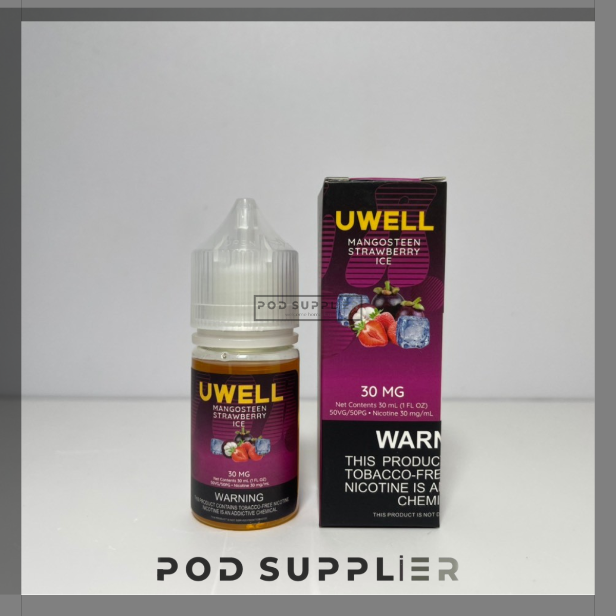  Mangosteen Strawberry Ice ( Dâu Tây Măng Cụt Lạnh ) By Uwell Salt Nic 30ML 