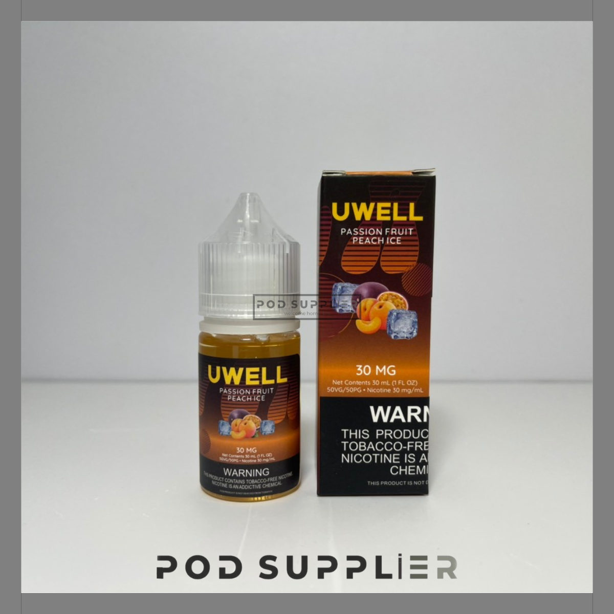  Passion Fruit Peach Ice ( Chanh Leo Đào Lạnh ) By Uwell Salt Nic 30ML 