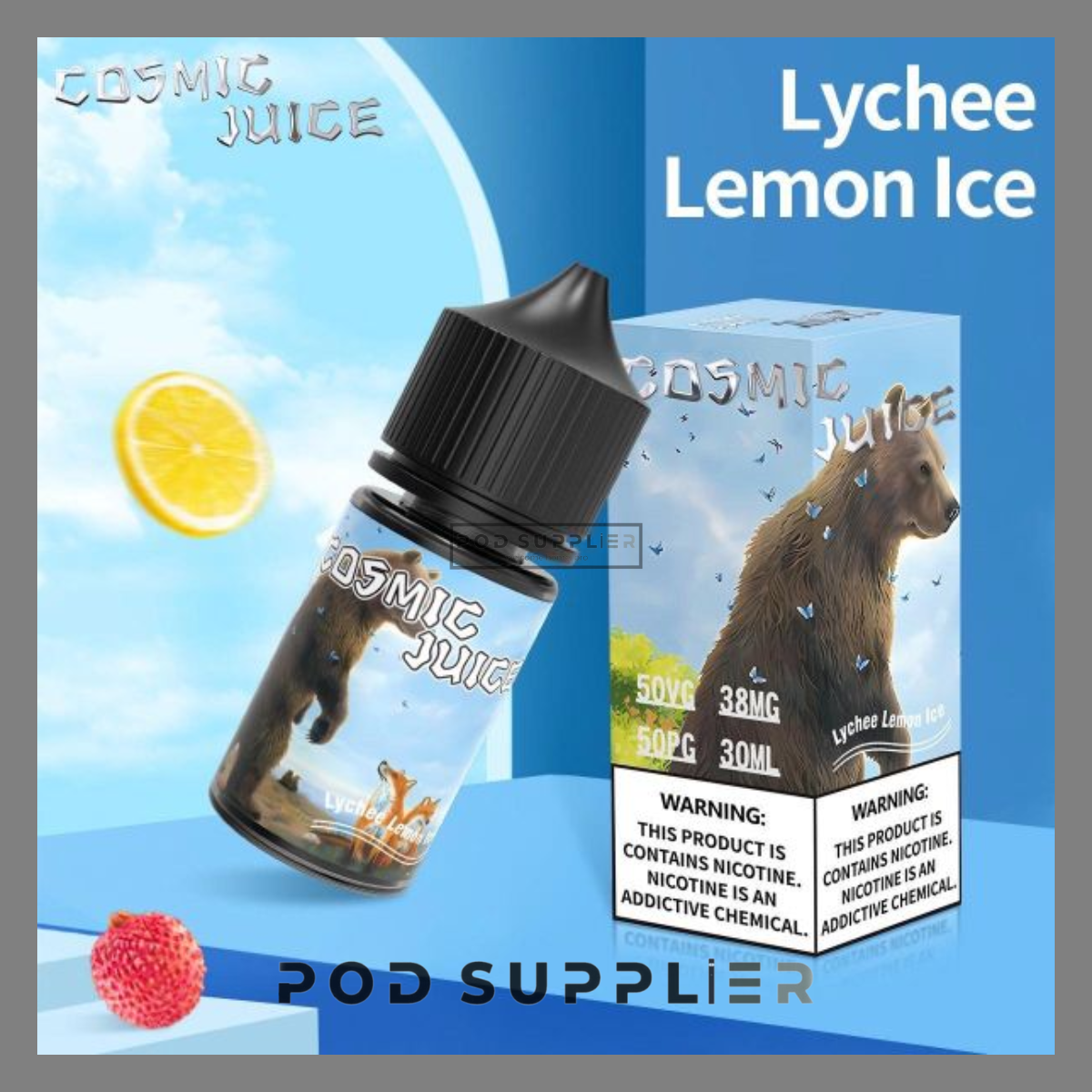  Lychee Lemon Ice ( Vải Chanh Lạnh ) By Cosmic Juice Salt Nic 