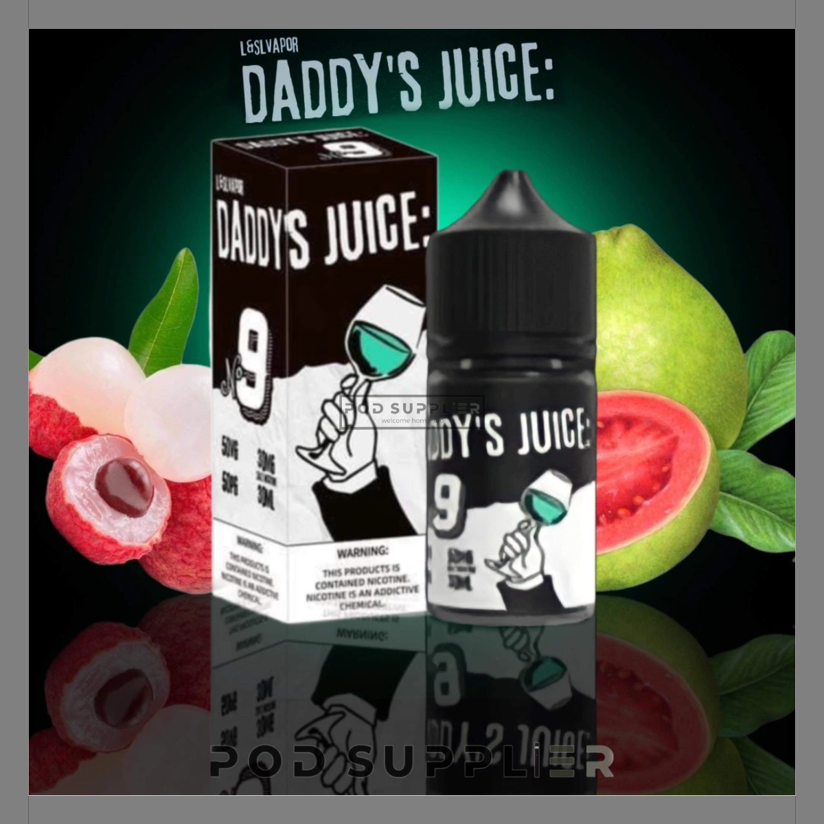  No.9 Lychee Guava ( Vải Ổi Hồng ) By Daddy's Juice Salt Nic 30ML 