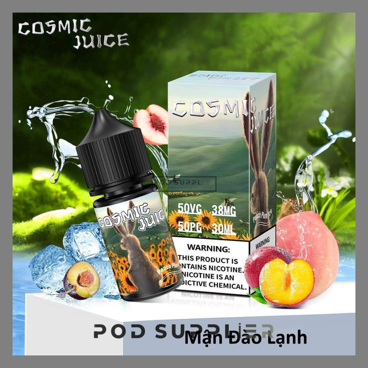  Peach Plum Ice ( Đào Mận Lạnh ) By Cosmic Juice Salt Nic 
