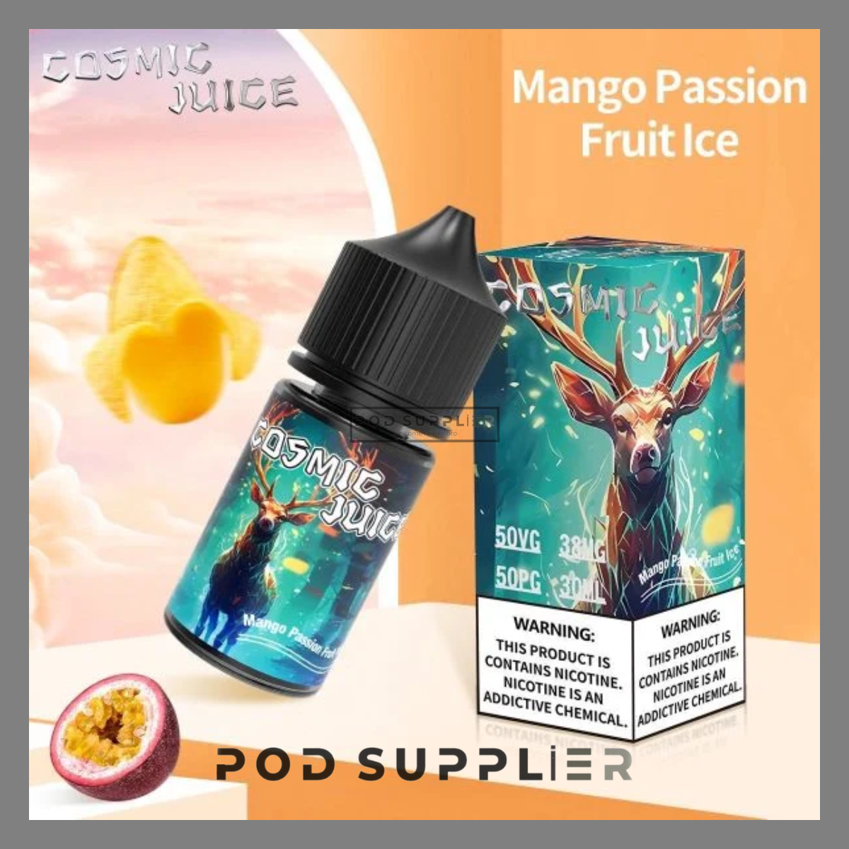  Mango Passion Fruit Ice ( Xoài Chanh Leo Lạnh ) By Cosmic Juice Salt Nic 