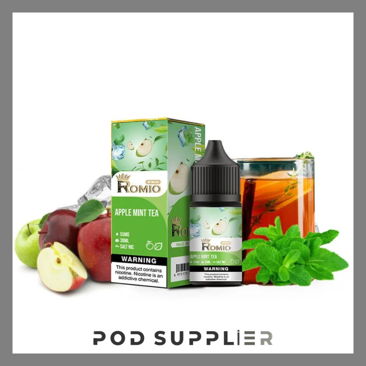  Apple Mint Tea ( Trà Táo Bạc Hà ) By Romio King Ice Salt Nic 30ML 