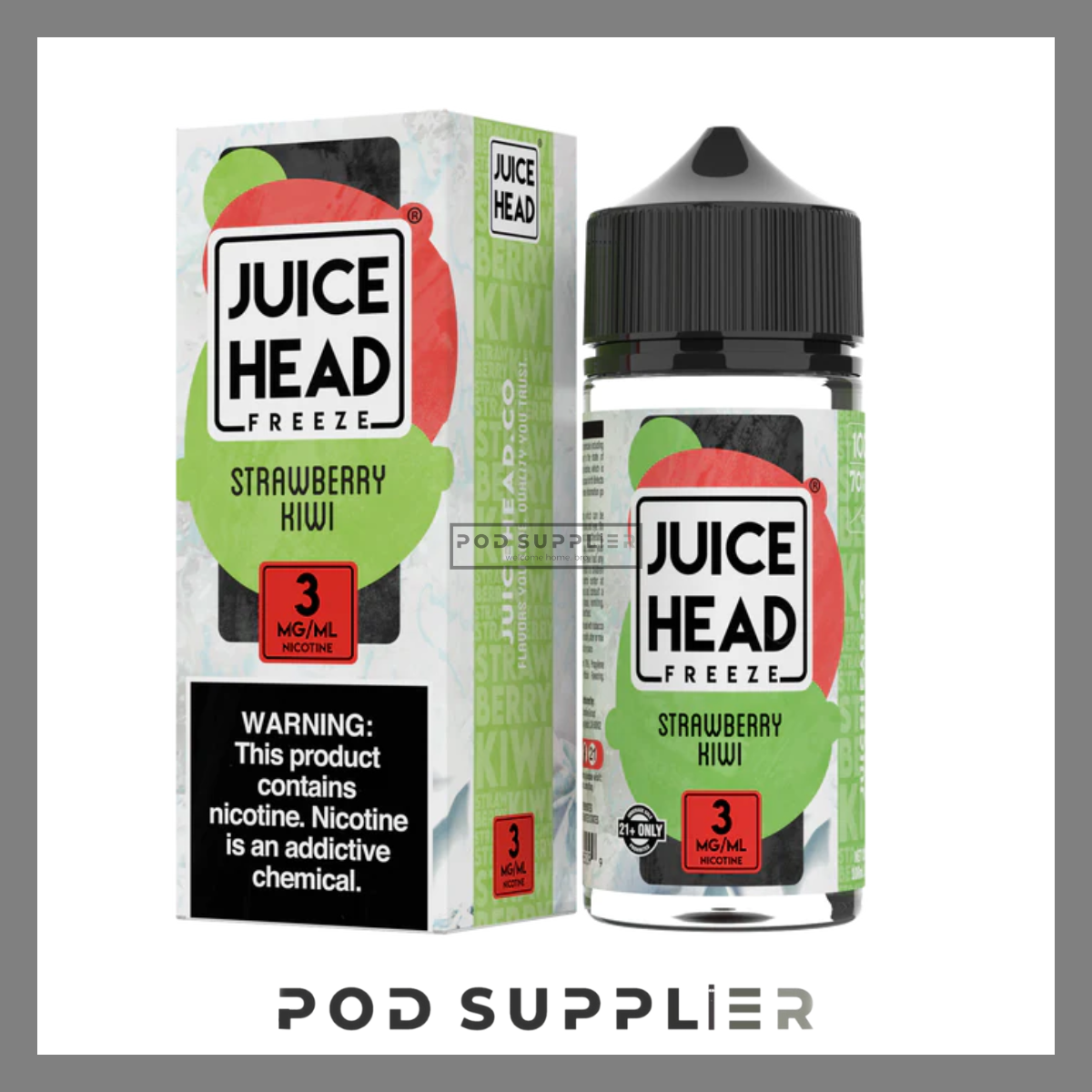  Strawberry Kiwi ( Dâu Kiwi Lạnh ) By Juice Head Extra Freeze Freebase 100ML 